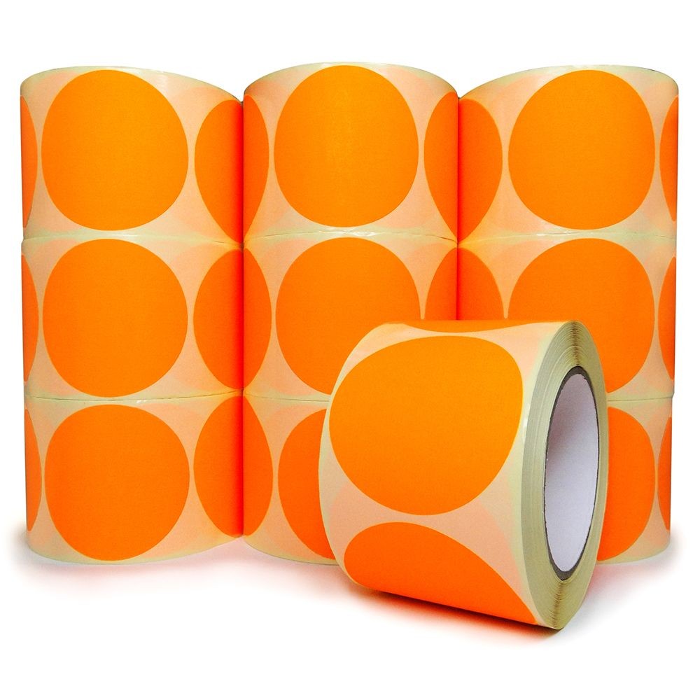 Orange Coded Labels 3"