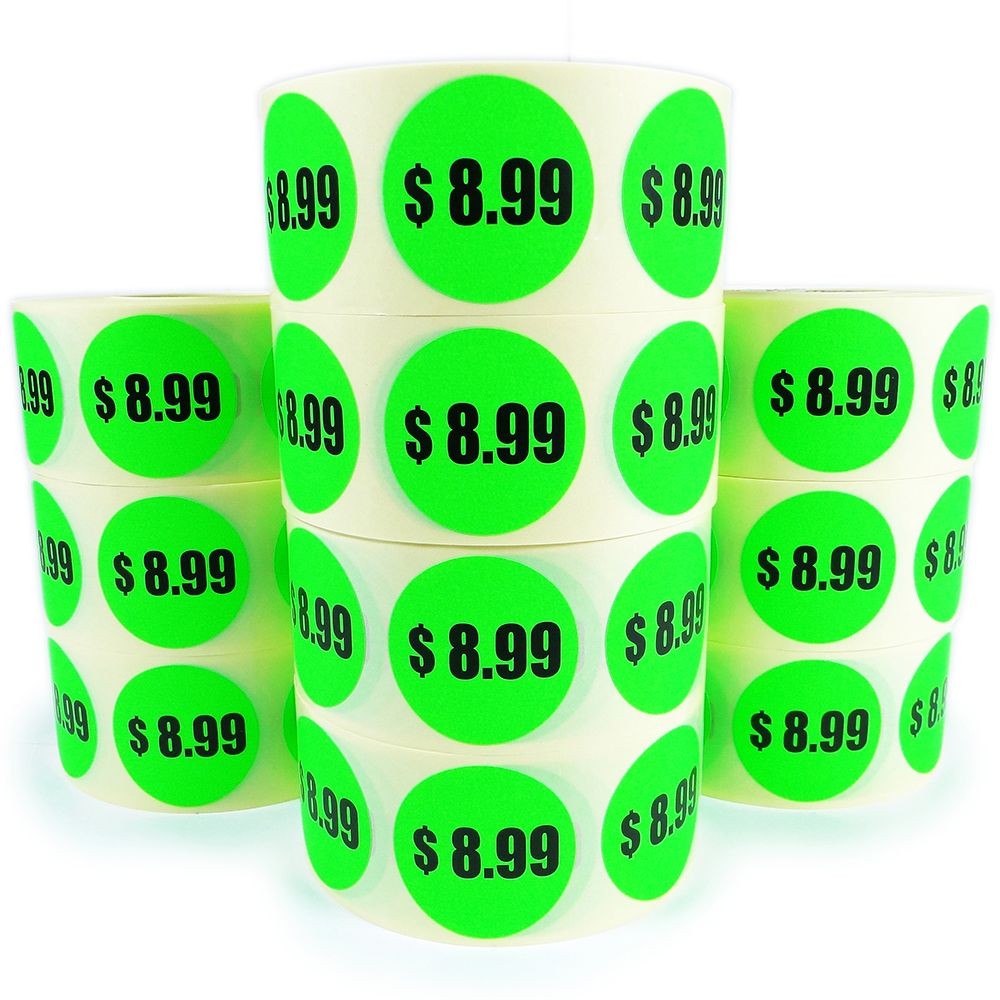 $8.99 Price Labels - 1.5"