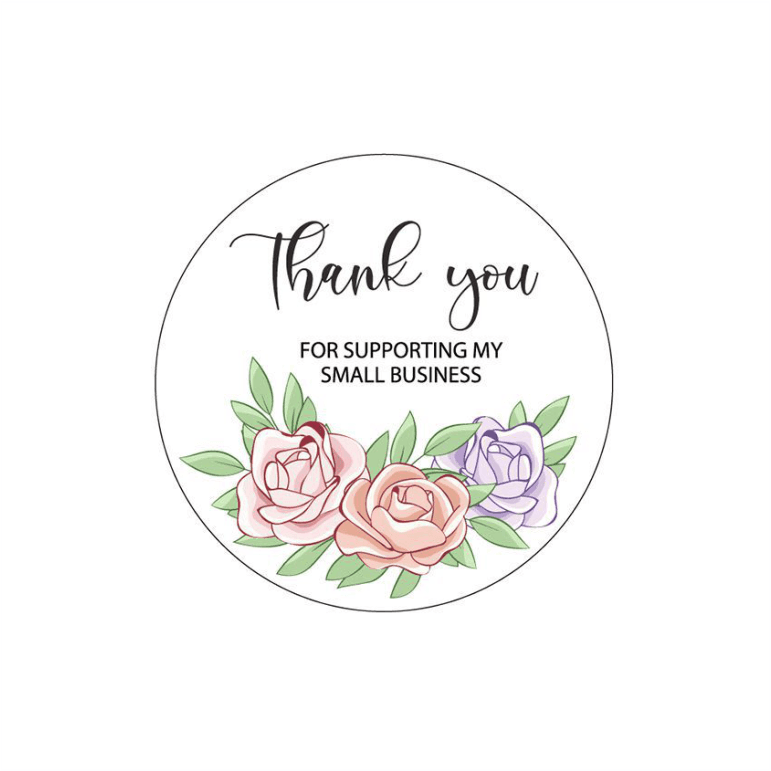 Thank You Labels Black 1.5"