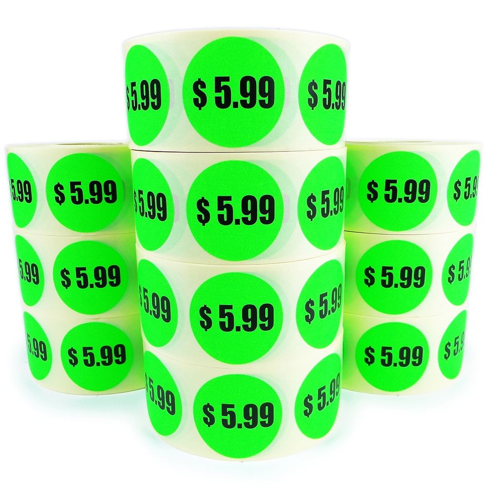 $5.99 Price Labels - 1.5"