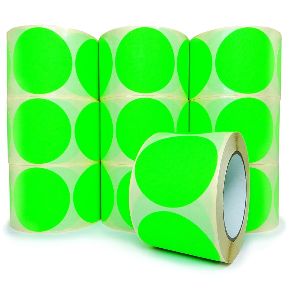Green Coded Labels 3"