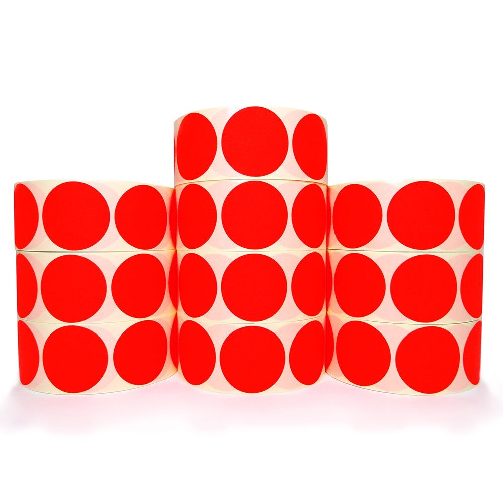 Red Coded Labels 2"