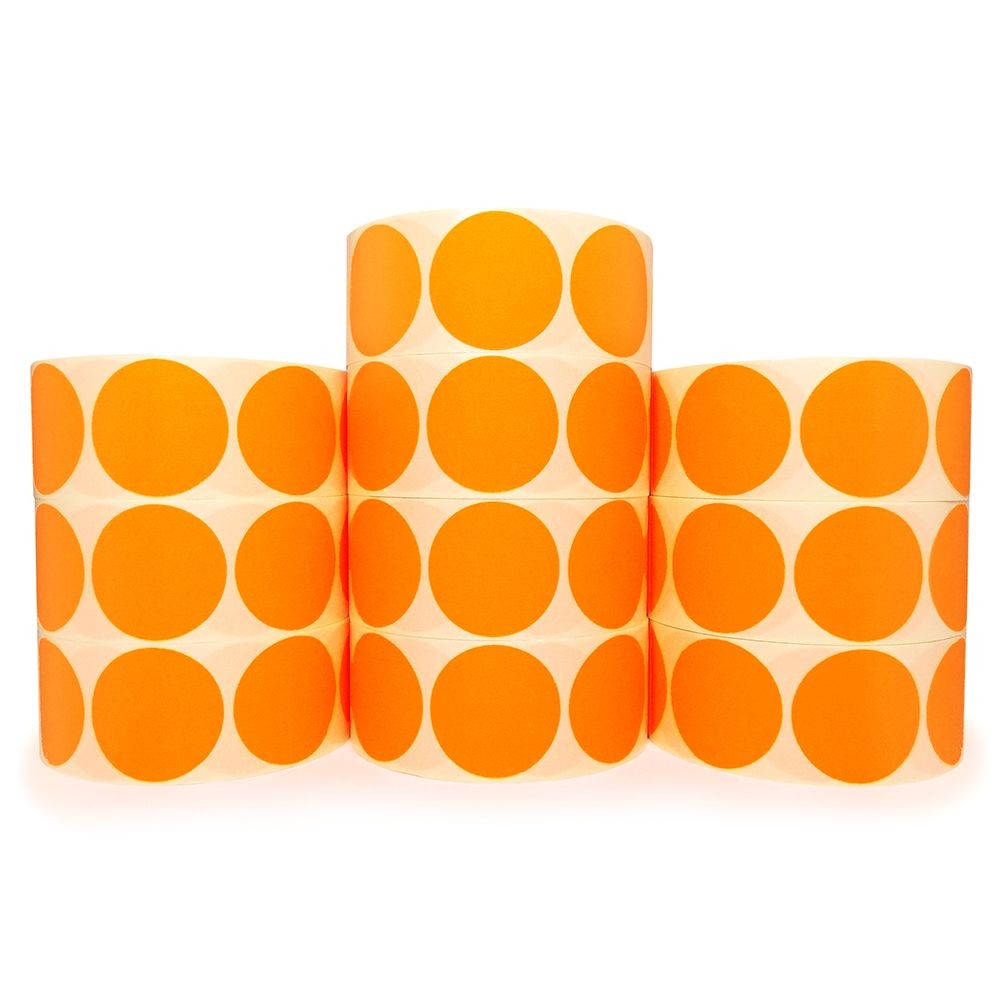 Orange Coded Labels 2"