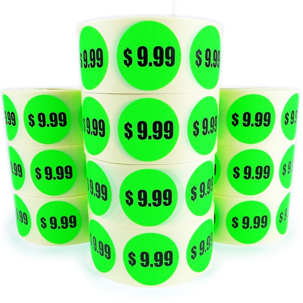 $9.99 Price Labels - 1.5"