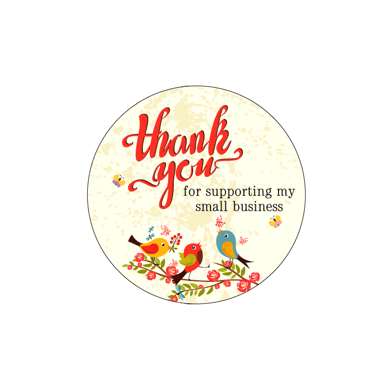 Thank You Labels  Red 1.5"